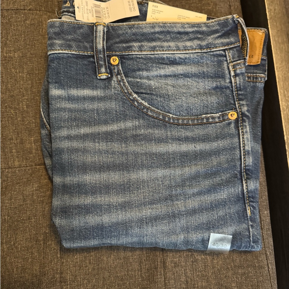 American Eagle Outfitters Steel Blue Slim Straight Jeans
